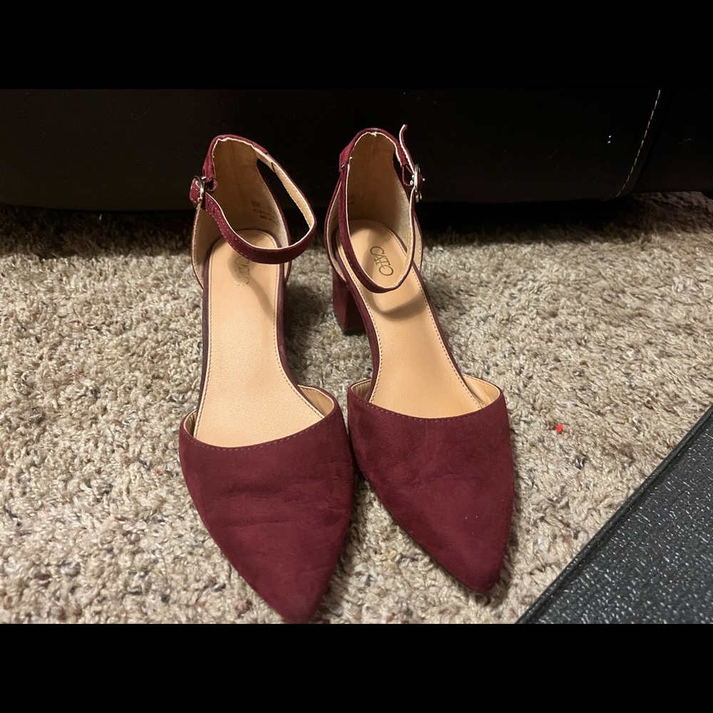 Point Toe Block Kitten Heel